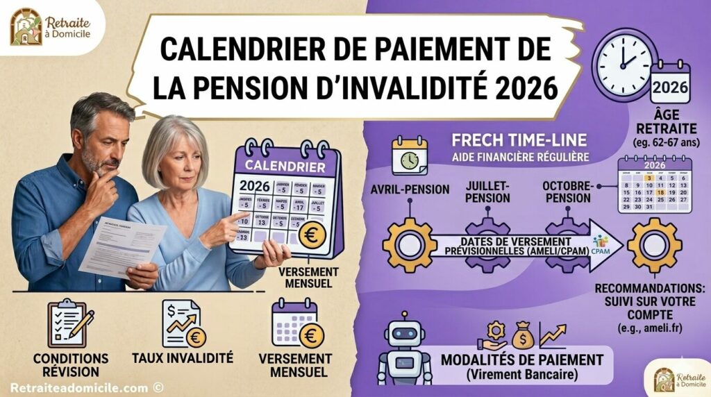 calendrier de paiement de la pension d'invalidité 2026