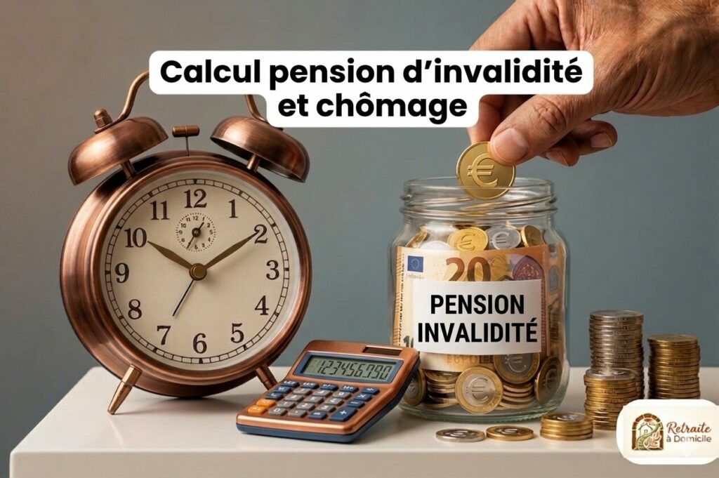 Calcul pension d'invalidité et chômage